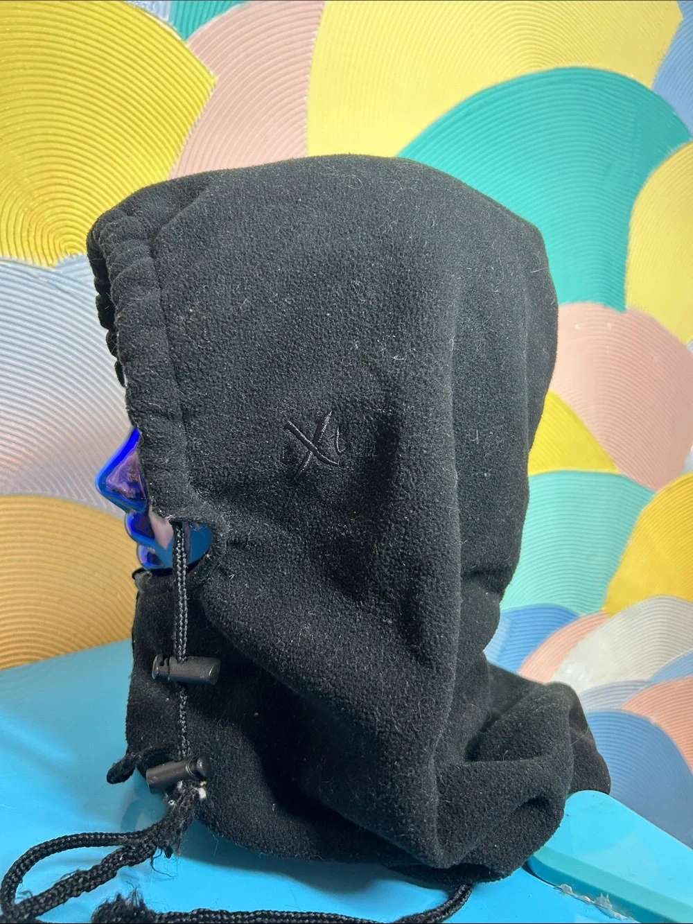Crown Black Fleece Hooded Neck Gaiter